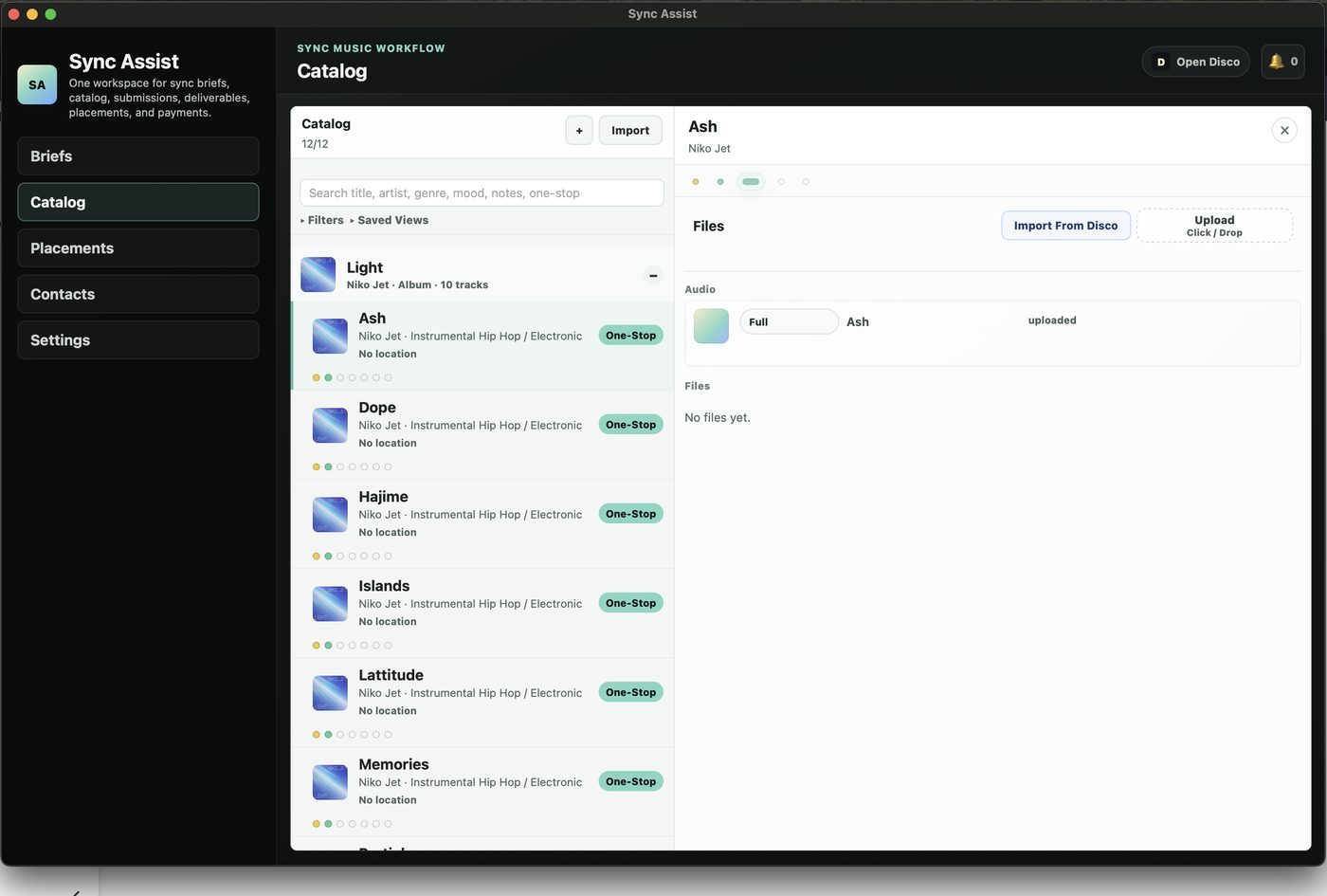 SyncAssist — catalog with Disco integration